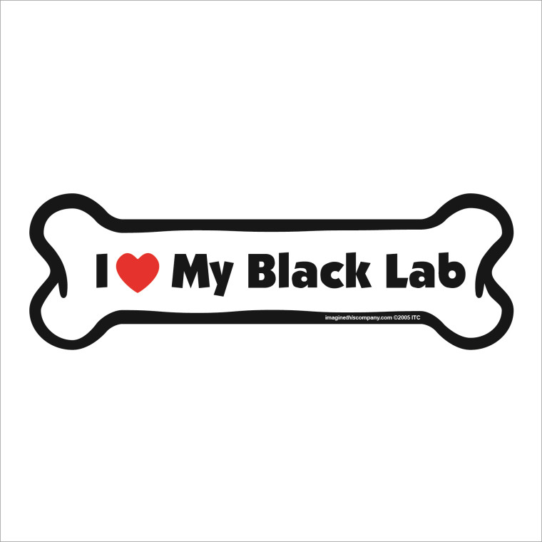 I Heart My Black Lab Bone Magnet