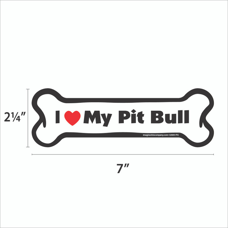 I Heart My Pit Bull Bone Magnet