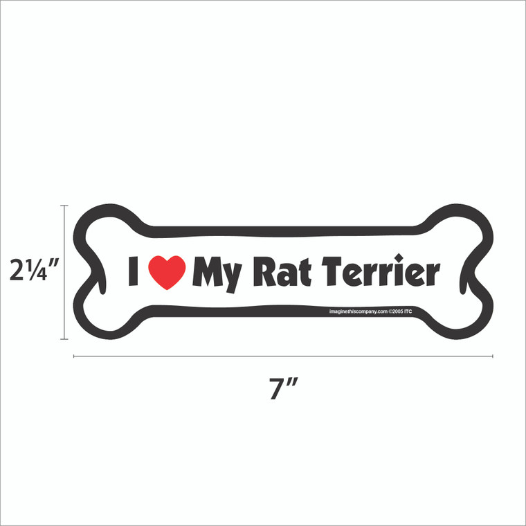 I Heart My Rat Terrier Bone Magnet