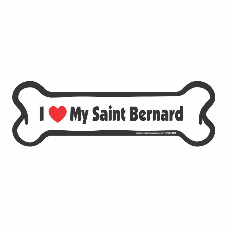 I Heart My Saint Bernard Bone Magnet