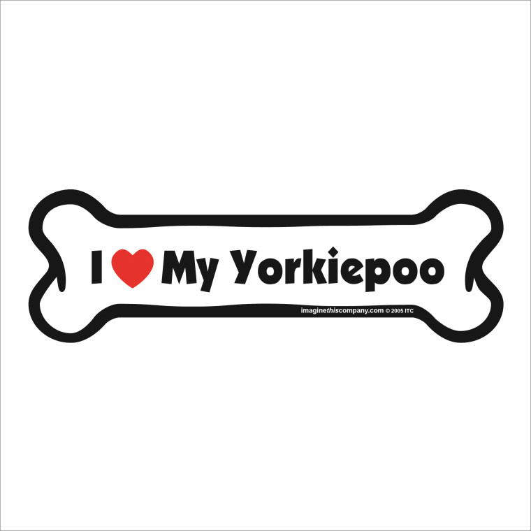 I  Heart My Yorkiepoo Bone Magnet