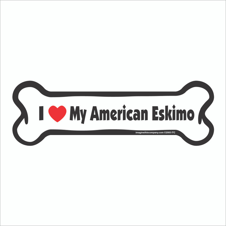 I Heart My American Eskimo Bone Magnet
