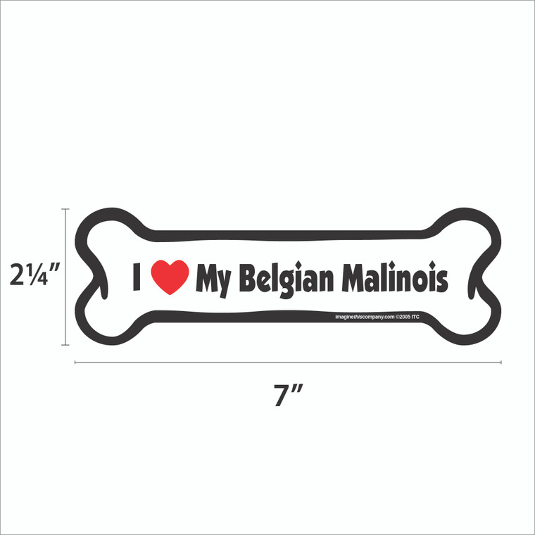 I Heart My Belgian Malinois Bone Magnet