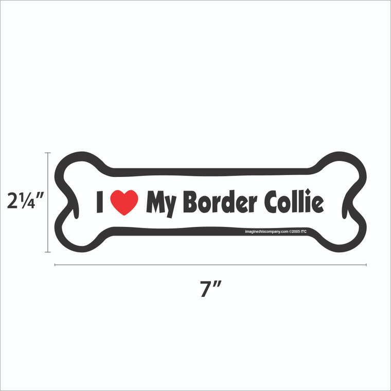 I Heart My Border Collie Bone Magnet