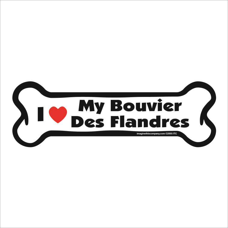 I Heart My Bouvier Des Flandres Bone Magnet