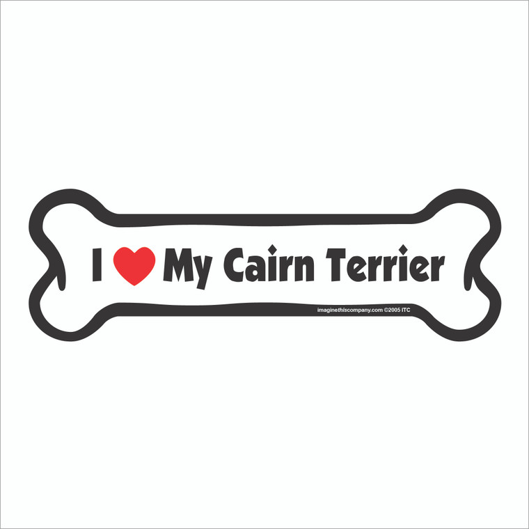 I Heart My Cairn Terrier Bone Magnet