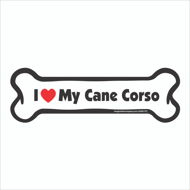 I Heart My Cane Corso Bone Magnet