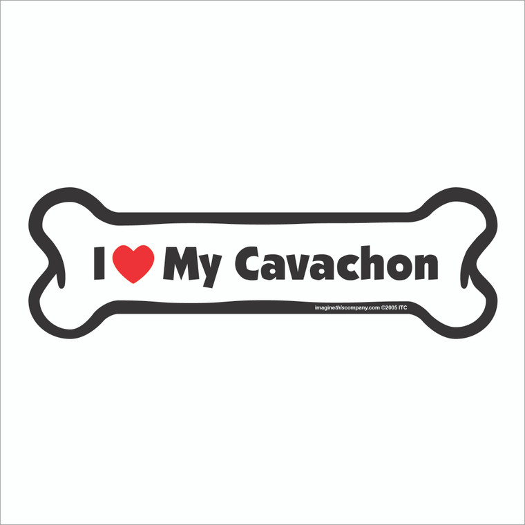 I Heart My Cavachon Bone Magnet
