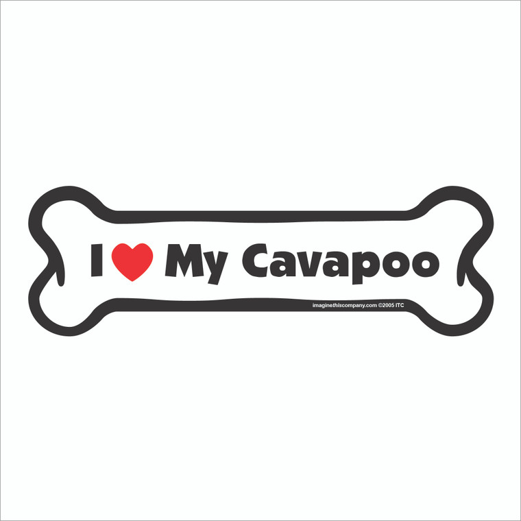 I Heart My Cavapoo Bone Magnet
