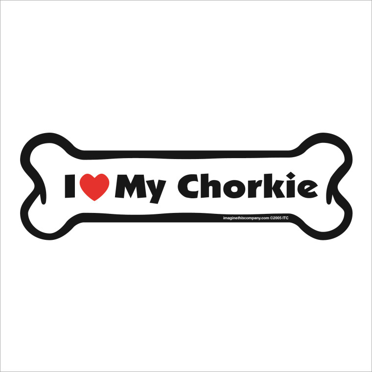 I Heart My Chorkie Bone Magnet