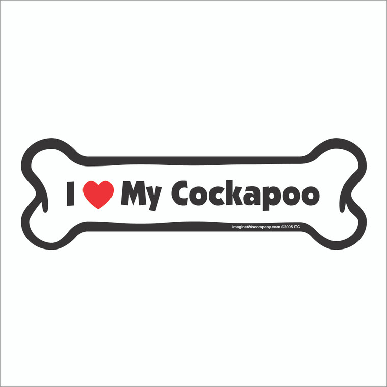 I Heart My Cockapoo Bone Magnet