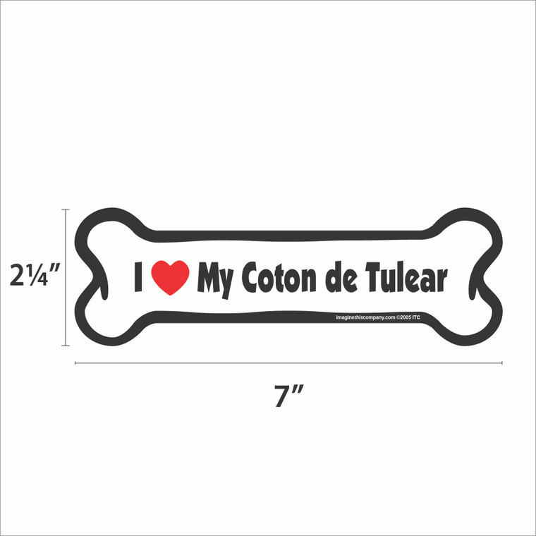 I Heart My Coton de Tulear Bone Magnet