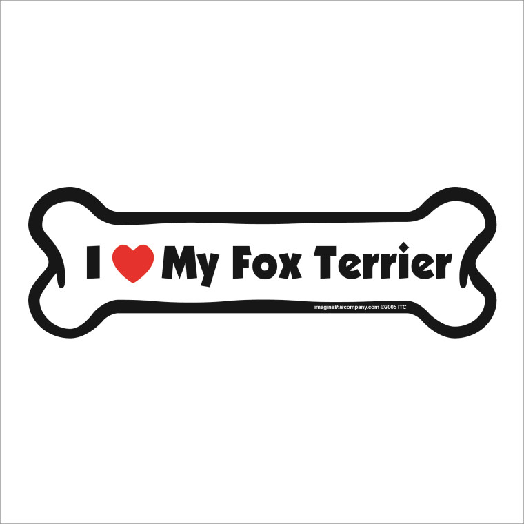 I Heart My Fox Terrier Bone Magnet