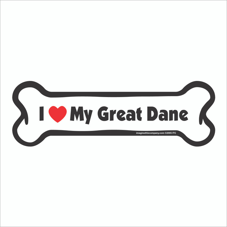 I Heart My Great Dane Bone Magnet