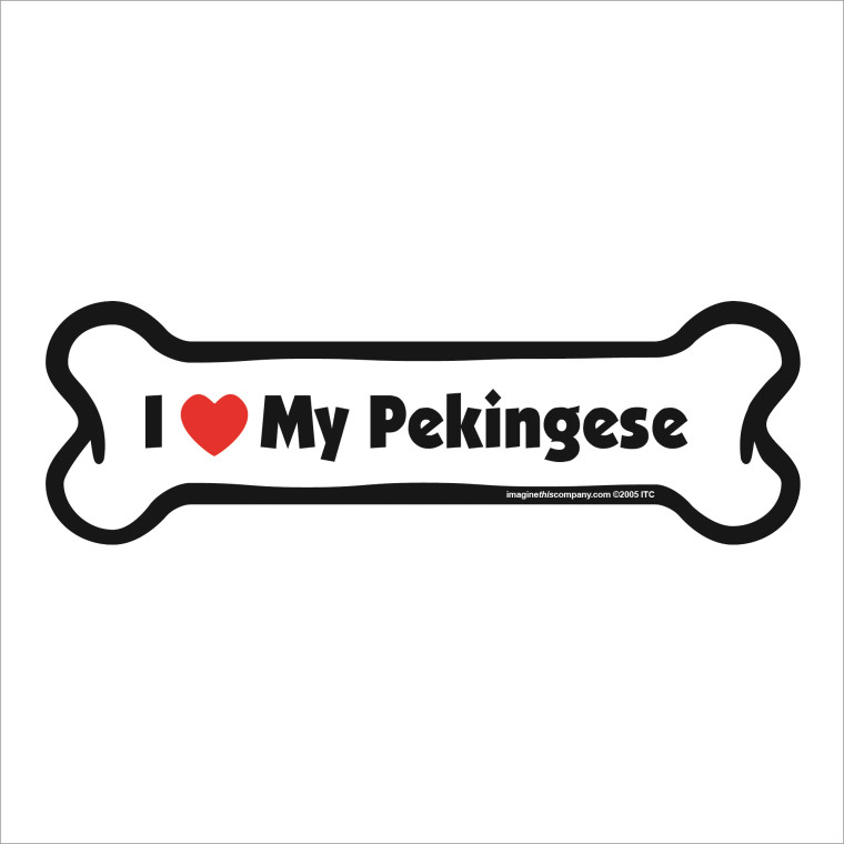 I Heart My Pekingese Bone Magnet