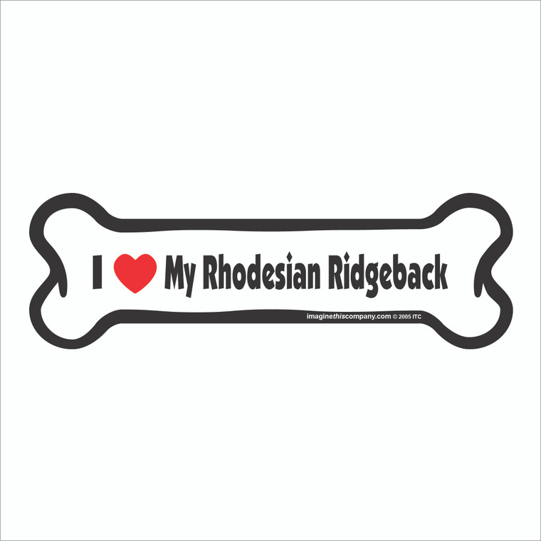 I Heart My Rhodesian Ridgeback Bone Magnet