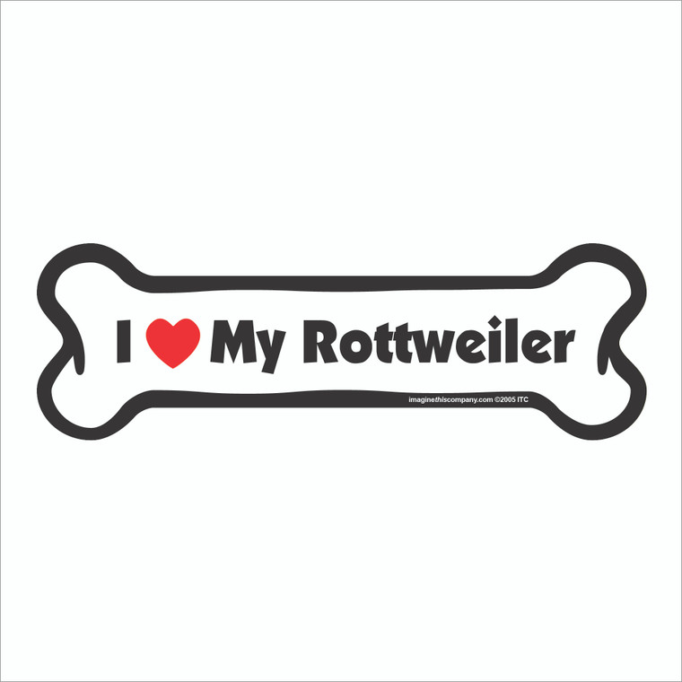 I Heart My Rottweiler Bone Magnet