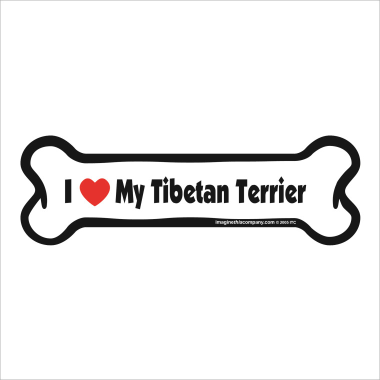 I Heart My Tibetan Terrier Bone Magnet