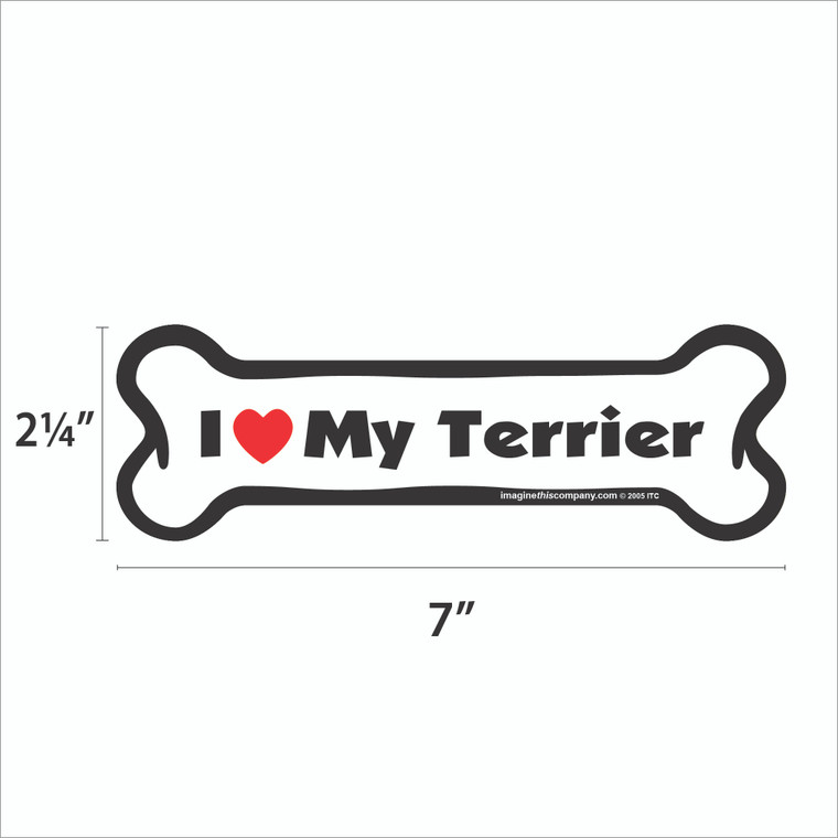 I Heart My Terrier Bone Magnet