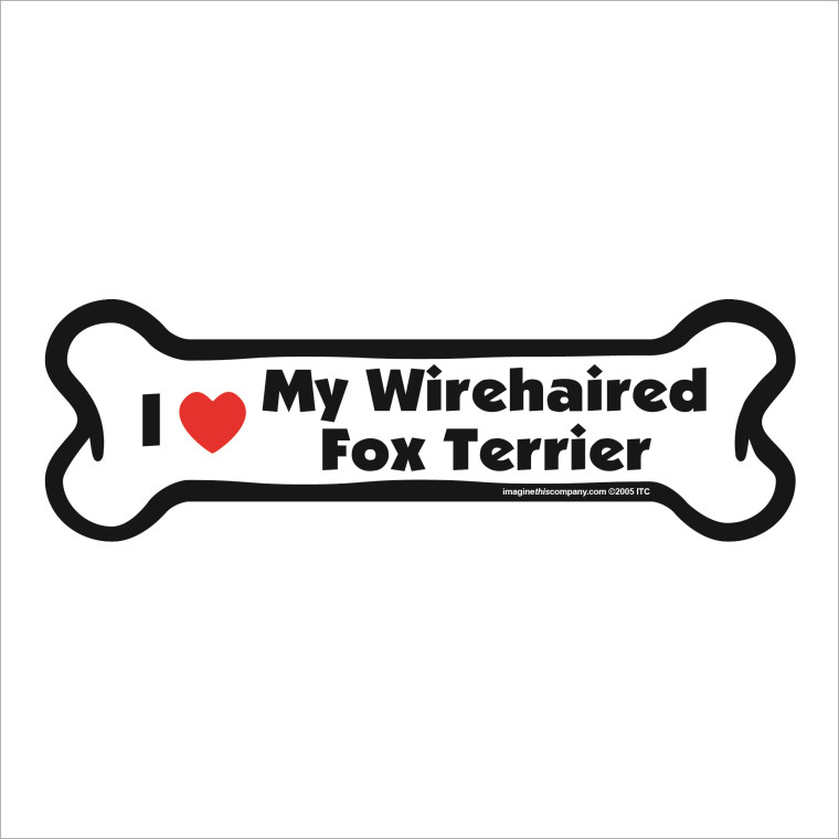 I Heart My Wirehaired Fox Terrier Bone Magnet