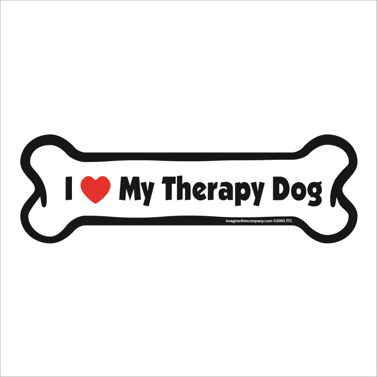 I Heart My Therapy Dog Bone Magnet