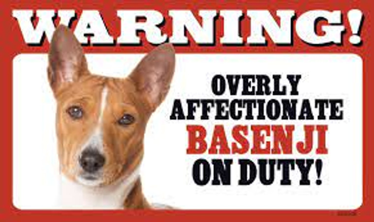 Warning Affectionate Basenji Sign