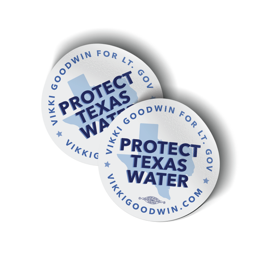 Protect Texas Water (3" x 3" Vinyl Sticker -- Pack of Two!)
