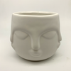 White six-faced planter 4"x 4"