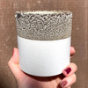White & Bronze Textured Planter