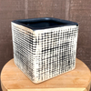 Black and White Checkered Cube Planter