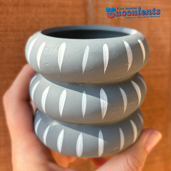 Grey Stacked Bubble Pot