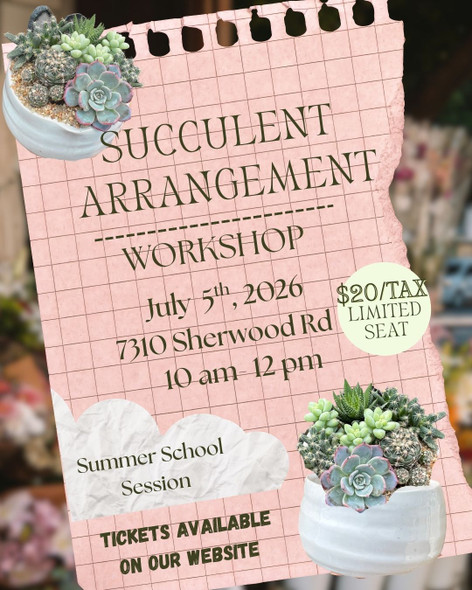 Succulent Arrangement Workshop - Ticket