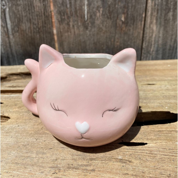 Precious Pink Kitty Planter