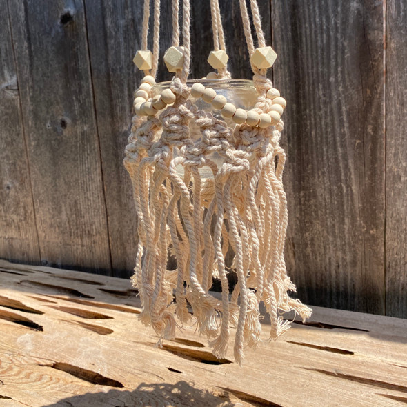 Petite Cream Macrame Plant Hanger