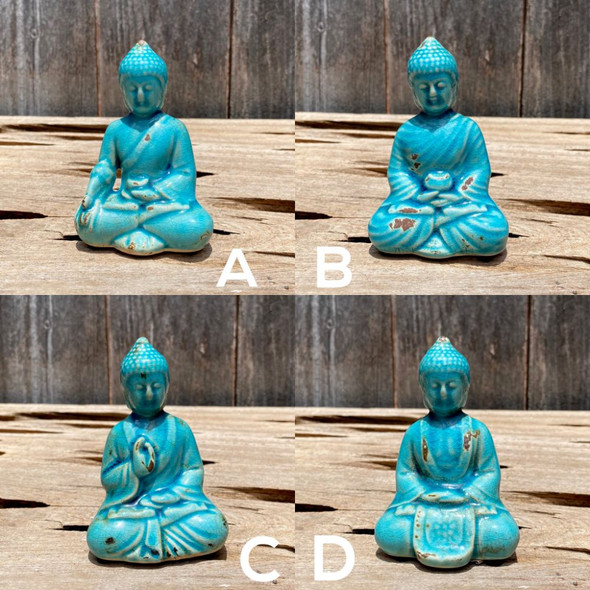 Azure Blue Small Meditation Buddha Statues