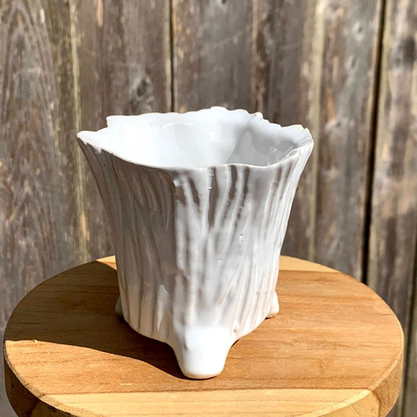 Footed White Tree Planter