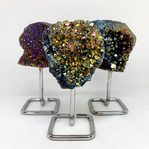 Titanium Aura Quartz [Cluster on Stand]