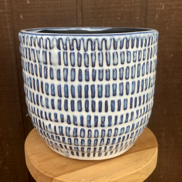 Indigo Faux Basket Planter [Large] for sale at East Austin Succulents