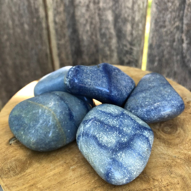 Blue Quartz Tumbled Energy Stone Single