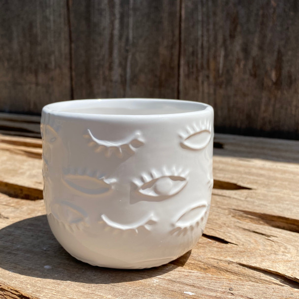 White Eyes Mini Planter
