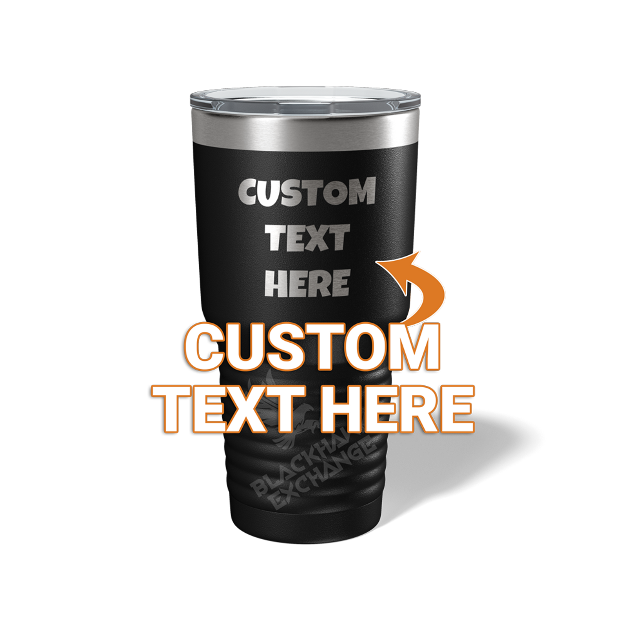 30oz Laser Etched Tumbler, Black