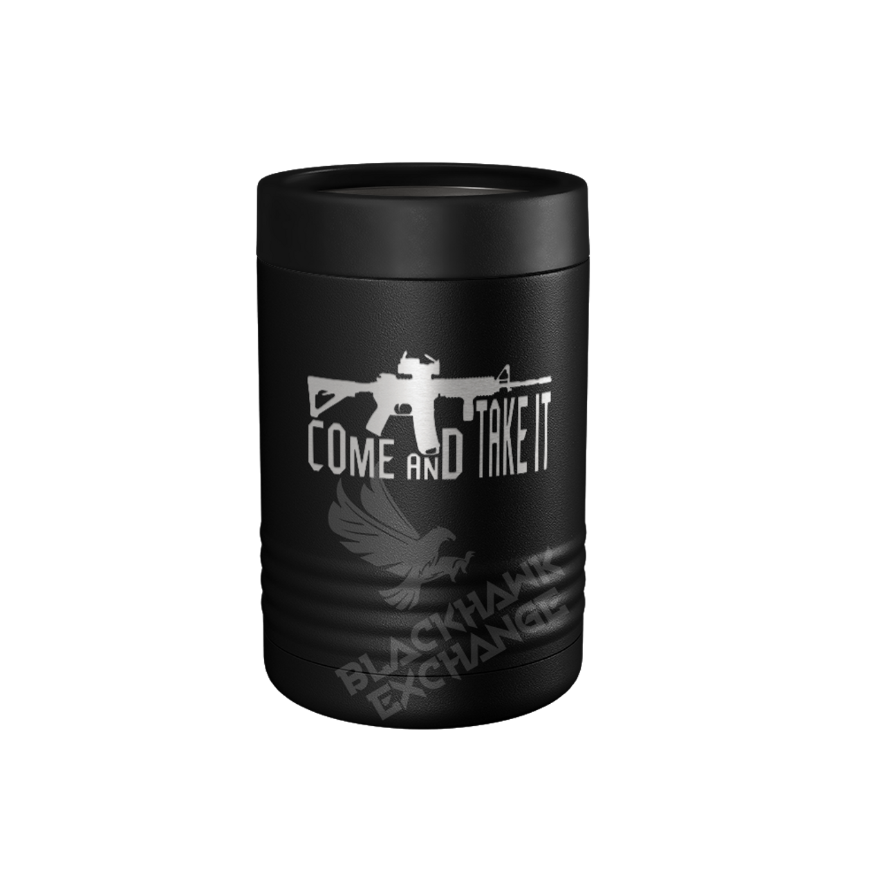 Come and Take It Laser Etched Beverage Holder, Black