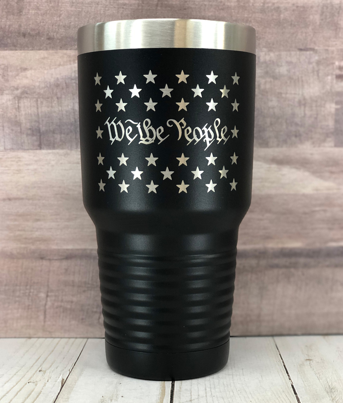 We The People Betsy Ross Laser Etched Tumbler, Black