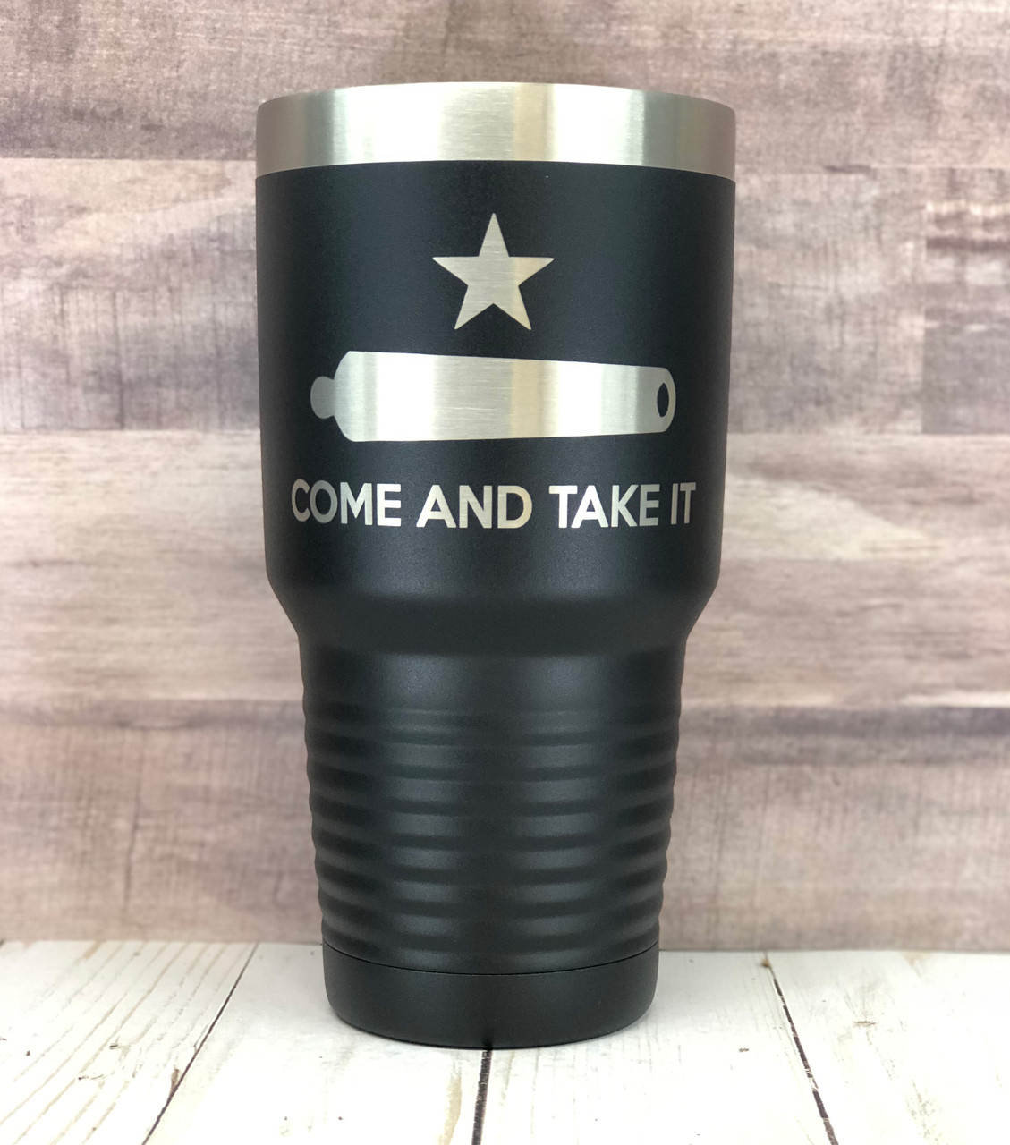 Come And Take It Laser Etched Tumbler, Black