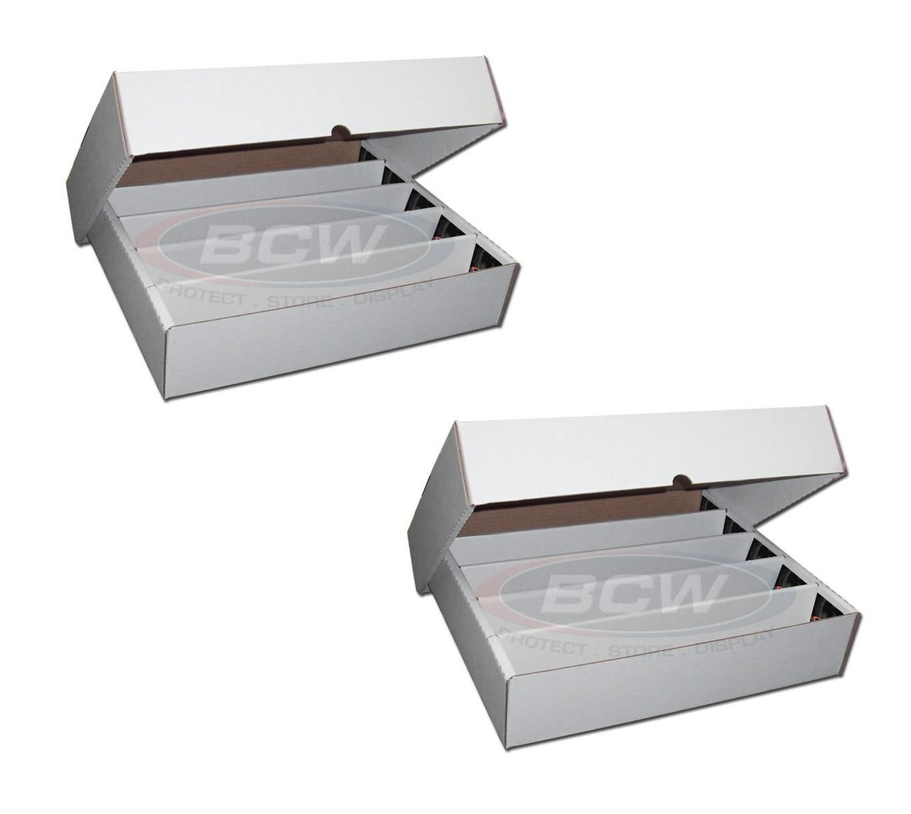 2 BCW 5000 Count Trading Card Storage Boxes (Full Lid)