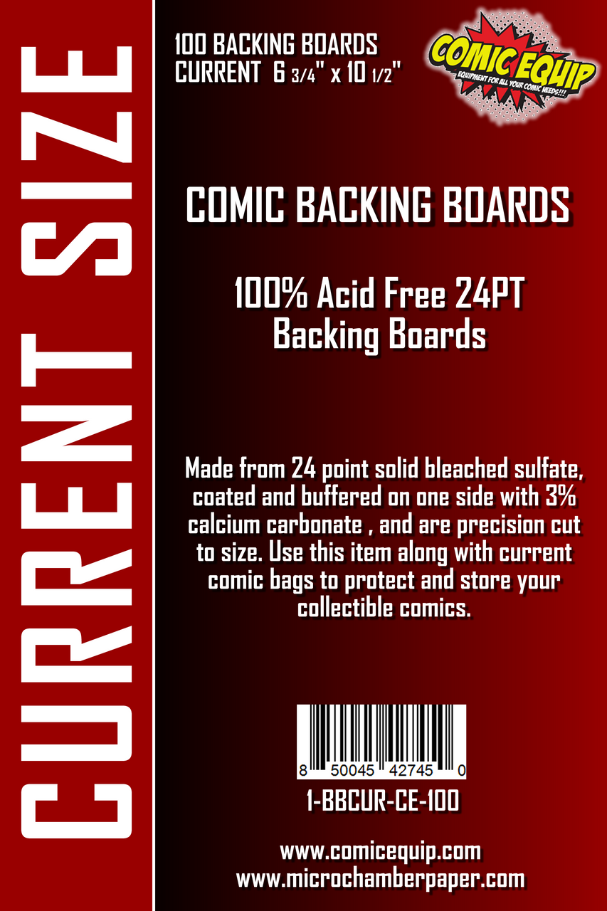 BCW Comic Book Backing Boards, Silver, 100 Boards Per Pack 