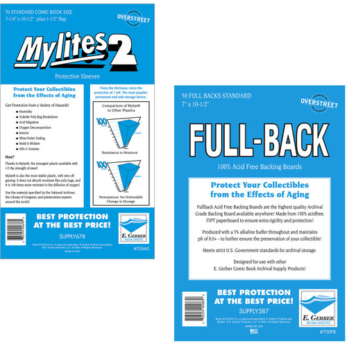 50 - MYLITES 2 STANDARD sleeves & 50 - FULL-BACK STANDARD Boards