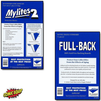 What COMIC BOOK BAGS & BOARDS do I use? Mylar & Polypropylene - GERBER  MYLITE 2's & COMICARE 