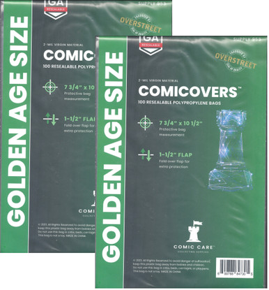 Comic Care Resealable Silver Comic Bags Polypropylene 200 Count