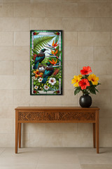 Tuitopia tropical tui glass art